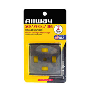 ALLWAY TOOLS 06008 42B 2-1/2" 4-EDGE REPLACEMENT SCRAPER BLADE 2 PACK CARDED