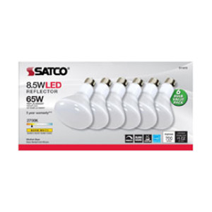 SATCO S11470 8.5W BR30 LED MEDIUM BASE 2700K DIMMABLE 6PK 80 CRI 120V