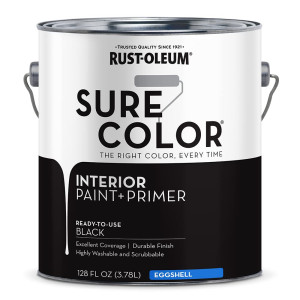 RUST-OLEUM SURE COLOR 380218 BLACK EGGSHELL WALL PAINT
