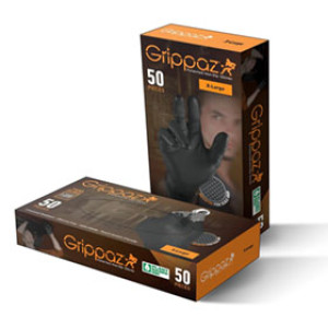 WEST CHESTER G21071-L50 6 MIL GRIPPAZ BLACK NITRILE LARGE 50 PK