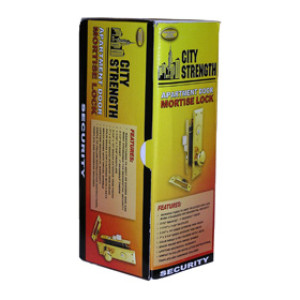 CITY STRENGTH LEFT HAND MORTISE ENTRY LOCKSET POLISHED BRASS FINISH