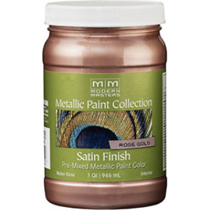 MODERN MASTERS ME790-32 32 OZ ROSE GOLD SATIN METALLIC PAINT SEMI-OPAQUE