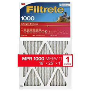 3M 9801-4 FILTRETE 16" X 25" X 1" ALLERGEN DEFENSE AIR FILTER 1000 MPR