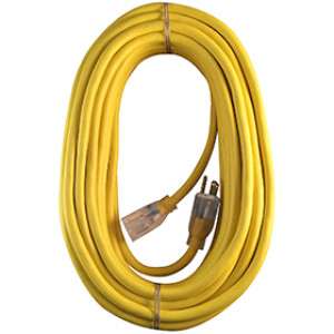 U.S. WIRE 74100 12/3 SJT W-A 100' YELLOW POWER-ON EXTENSION CORD 15A