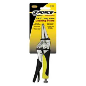 G-FORCE 21306 6-1/2" LONG NOSE LOCKING PLIERS ERGO GRIP