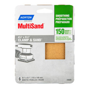 NORTON 48300 4-1/2" X 5-1/2" MULTISAND 150 GRIT SHEETS HANDY 6  PACK
