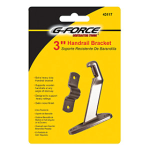G-FORCE 43117 3" DIE CAST SATIN NICKEL HANDRAIL BRACKET HEAVY DUTY CARDED