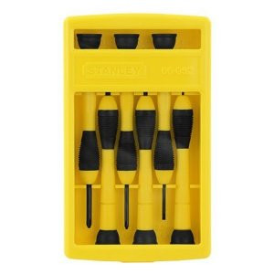 STANLEY 66-052 6PC PRECISION SCREWDRIVER SET CUSHION GRIP PLASTIC HANDLE