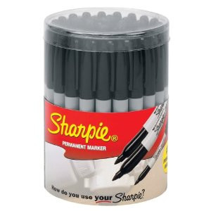 SHARPIE 35010 FINE BLACK MARKER (36/CANISTER)