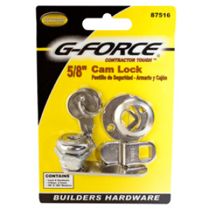 G-FORCE 87516 BUILDERS 5/8" DRAWER AND DOOR CAM LOCK - KEYED ALIKE