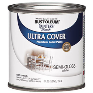 RUST-OLEUM PAINTER'S TOUCH 1993730 ULTRA COVER SEMI-GLOSS WHITE LATEX PAINT