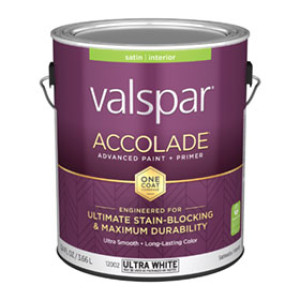 VALSPAR 12002.007 ACCOLADE SATIN ULTRA WHITE INTERIOR PAINT & PRIMER