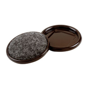 SHEPHERD 9090 1-1/4" ROUND METAL CARPET BASE CUPS BROWN (4CD)