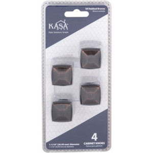 KASAWARE K121BORB-4 ZINC DIE CAST CABINET KNOB OIL RUBBED BRONZE 1-1/16" 4-PK