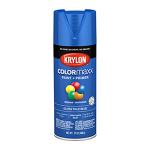 KRYLON K05543007 COLORMAXX PAINT + PRIMER GLOSS TRUE BLUE 12 OZ IN-OUTDOOR