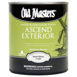OLD MASTERS 71204 ASCEND SEMI-GLOSS EXT WATER-BASED CLEAR WOOD FINISH QUART