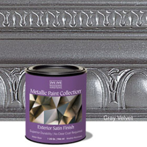 MODERN MASTERS 337161 GRAY VELVET WATER-BASED EXT SATIN METALLIC PAINT 32 OZ