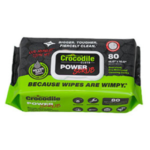 CROCODILE CLOTH POWER SCRUB 80CT MULTIPLE SURFACES TEXTURED CLEANING WIPES