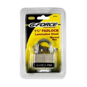 G-FORCE 60284 1-3/4" WARDED KEY STEEL LAMINATED PADLOCK