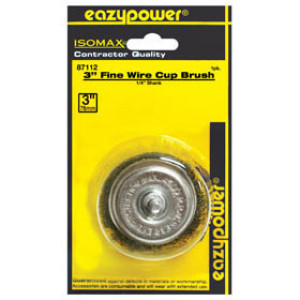 EAZYPOWER 87112 3" FINE MOUNTED WIRE WHEEL CUP BRUSH 1/4" SHANK 1-PACK