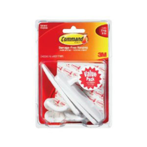 3M 17003-3ES COMMAND WHITE LARGE UTILITY HOOKS VALUE PACK 5 LB CAPACITY