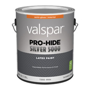 VALSPAR 73000.007 PRO-HIDE SILVER 5000 S/G WHITE INTERIOR LATEX PAINT